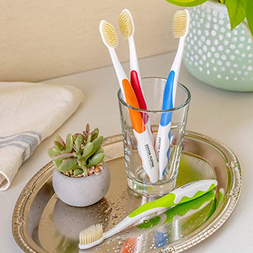 MOUTHWATCHERS - Manual Toothbrushes - Clean Teeth for Adult - 4 Count - Floss...