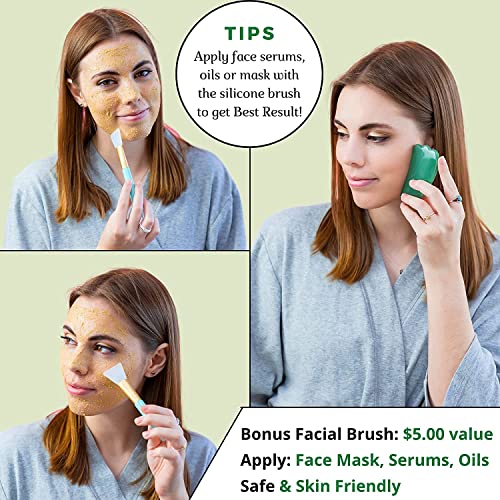 Original Jade Roller & Gua Sha Facial Tools, Jade Roller for Face - Face Roll...