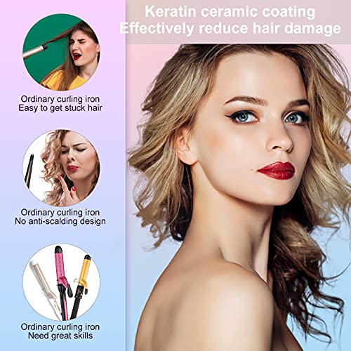 Auto Hair Curler, Automatic Curling Iron Wand with 4 Temp Up to 425℉& Timer &...