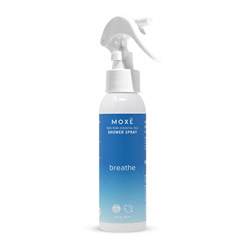 MOXĒ Breathe in-Shower Aromatherapy Mist, 4 Ounces, 100% Essential Oils Sinus...