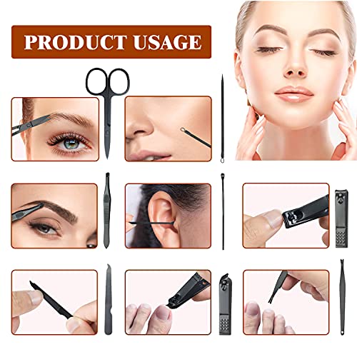Manicure Set Nail Clippers Pedicure Kit, 8 in 1 Stainless Steel Fingernail & ...