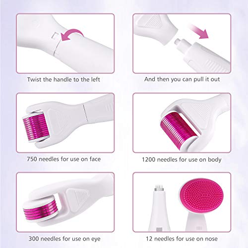 7 in 1 Derma Roller Microneedling Kit - Microneedle Roller For Home Skincare,...