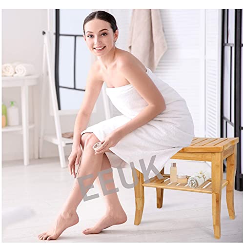 MQSS Bamboo Shower Bench Waterproof, Teak Shower Seats and Benches Waterproof...