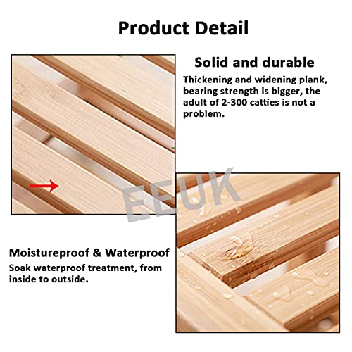 MQSS Bamboo Shower Bench Waterproof, Teak Shower Seats and Benches Waterproof...