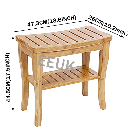 MQSS Bamboo Shower Bench Waterproof, Teak Shower Seats and Benches Waterproof...
