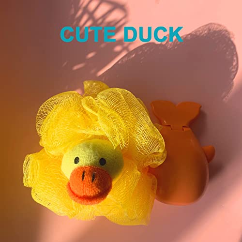 Loofah Exfoliating Shower Stuffed Sponge Pouf Mesh Brush with Animal Toys - B...