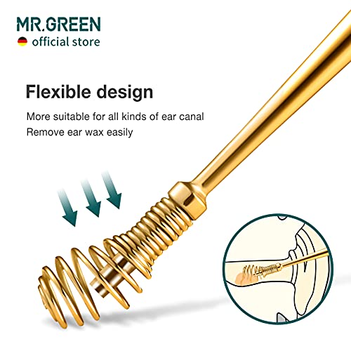 MR.GREEN Ear Wax Removal 360° Spiral Massage Ear Pick Ear Canal Cleaner Stain...