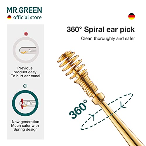 MR.GREEN Ear Wax Removal 360° Spiral Massage Ear Pick Ear Canal Cleaner Stain...
