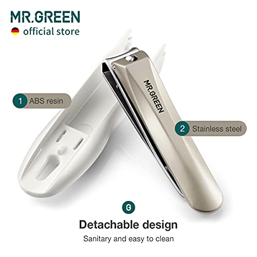 MR.GREEN Nail Clippers Anti Splash Fingernail Cutter Stainless Steel Manicure...
