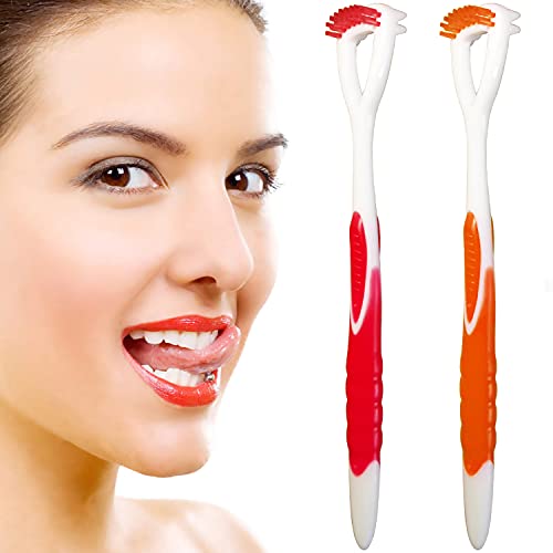 Tongue Brush, Tongue Scraper, Tongue Cleaner Helps Fight Bad Breath, 2 Tongue...