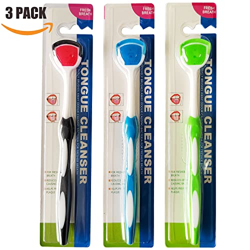 Tongue Brush, Tongue Scraper, Tongue Cleaner Helps Fight Bad Breath, 3 Tongue...