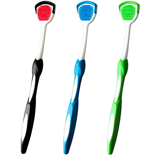 Tongue Brush, Tongue Scraper, Tongue Cleaner Helps Fight Bad Breath, 3 Tongue...
