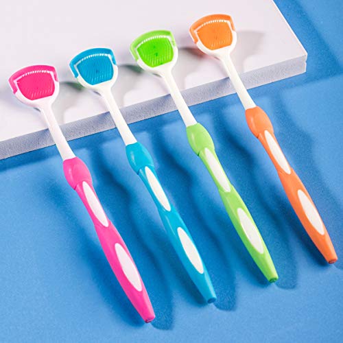 Tongue Brush, Tongue Scraper, Tongue Cleaner Helps Fight Bad Breath, 4 Tongue...