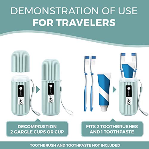 Travel Toothbrush Containers (Grey and Pink)