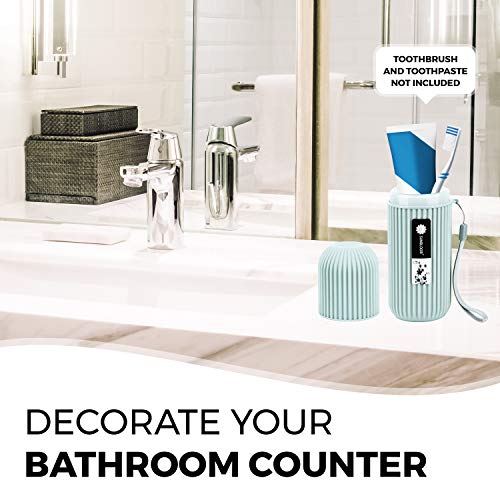 Travel Toothbrush Containers (Grey and Pink)