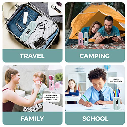 Travel Toothbrush Containers (Grey and Pink)