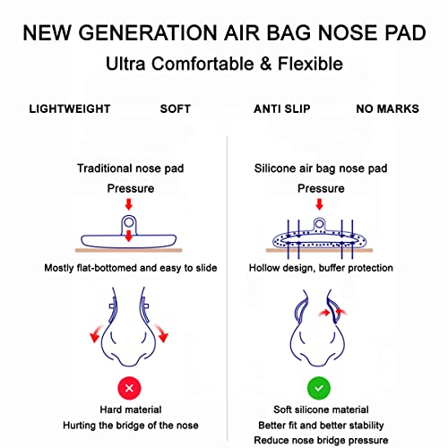 Mr.ZzjOOj Eyeglasses Nose Pads, Upgraded Soft Silicone Air Chamber Eyeglass N...