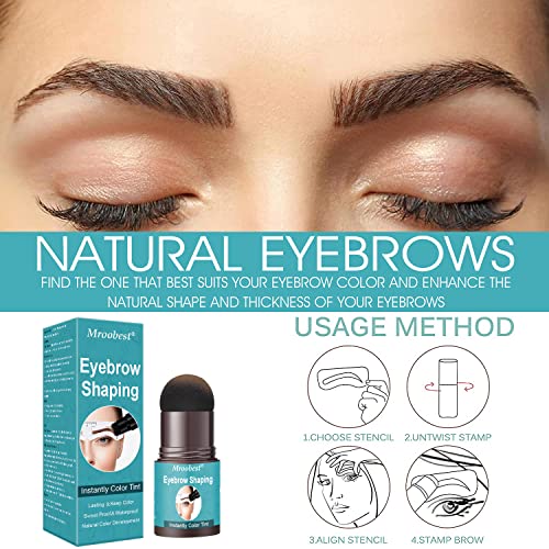 Eyebrow Stamp Stencil Kit, Brow Stamp and Eyebrow Shaping Kit, Waterproof Eye...