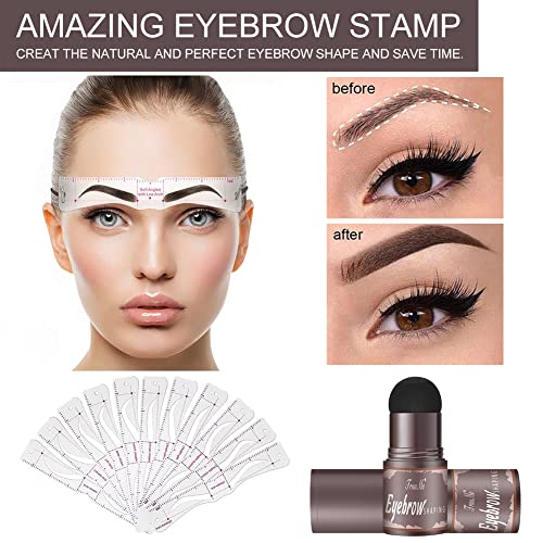 Eyebrow Stamp Stencil Kit, One Step Brow Stamp Shaping Kit, Waterproof Brow S...