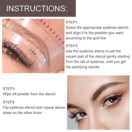 Eyebrow Stamp Stencil Kit, One Step Brow Stamp Shaping Kit, Waterproof Brow S...