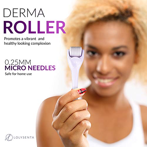 Lolysenta Derma Roller 0.25mm, Titanium Microneedle Roller for Face, Microder...