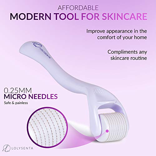 Lolysenta Derma Roller 0.25mm, Titanium Microneedle Roller for Face, Microder...