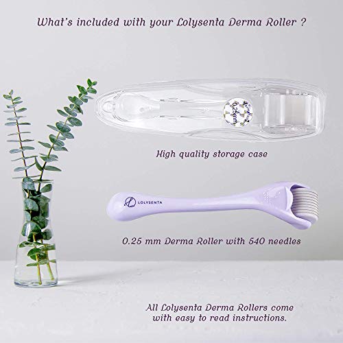 Lolysenta Derma Roller 0.25mm, Titanium Microneedle Roller for Face, Microder...