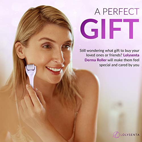 Lolysenta Derma Roller 0.25mm, Titanium Microneedle Roller for Face, Microder...