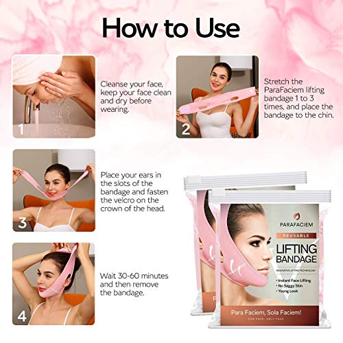 ParaFaciem Reusable V Line Mask Facial Slimming Strap Double Chin Reducer Chi...