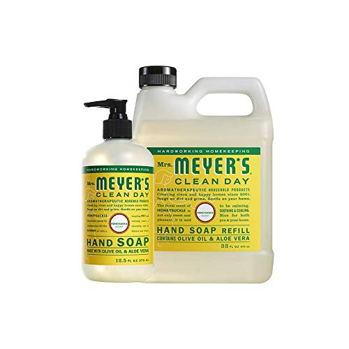 Mrs. Meyer's Hand Soap Variety, 1 Honey Suckle Refill, 1 Honey Suckle Hand So...