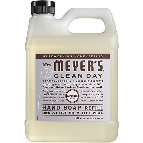 MRS. MEYER'S CLEAN DAY Liquid Hand Soap, Lavender Scent, Set Includes Refill ...