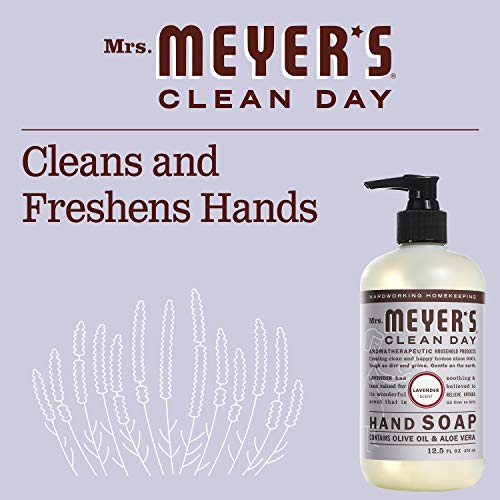 MRS. MEYER'S CLEAN DAY Liquid Hand Soap, Lavender Scent, Set Includes Refill ...