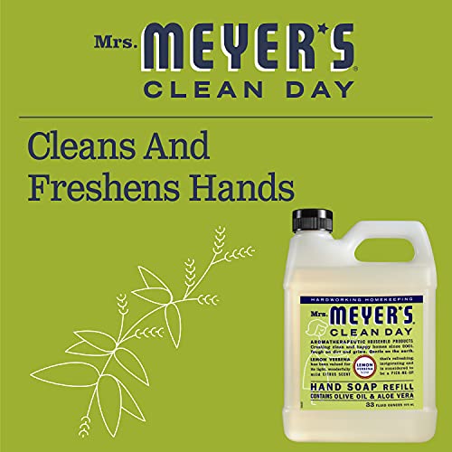 MRS. MEYER'S CLEAN DAY Liquid Hand Soap Refill, 33 Fl Oz, Lemon Verbena Scent...