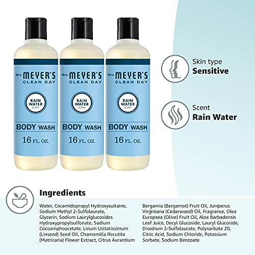 Mrs. Meyer's Moisturizing Body Wash for Women and Men, Cruelty Free and Biode...