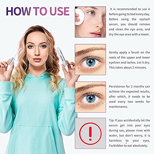 Eyelash Growth Serum & Eyebrow Enhancer Lash Serum by MSLAM Boost for Fuller ...