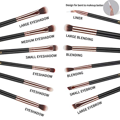 MSQ Eye Makeup Brushes 12pcs Rose Gold Eyeshadow Makeup Brushes Set with Soft...