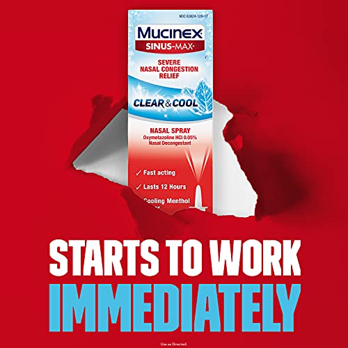 Mucinex Sinus-Max Nasal Spray Clear & Cool, 0.75 oz Packaging May Vary (Pack ...
