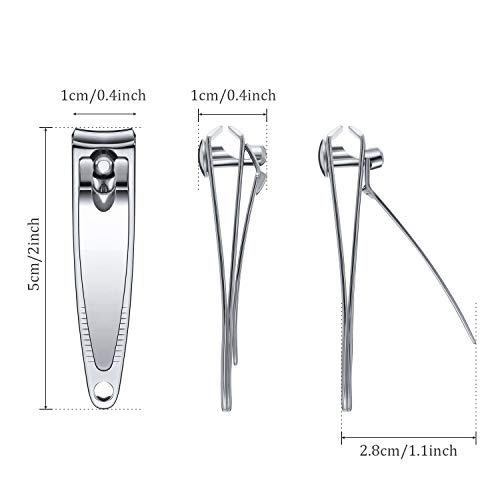 100 Pieces Nail Clippers Flat Toenail Clippers Stainless Steel Fingernails Po...