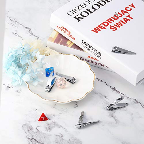 100 Pieces Nail Clippers Flat Toenail Clippers Stainless Steel Fingernails Po...