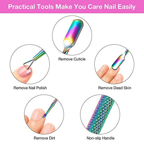 12 Pieces Cuticle Nippers and Ingrown Nail Kit Cuticle Pusher Triangle Nail P...