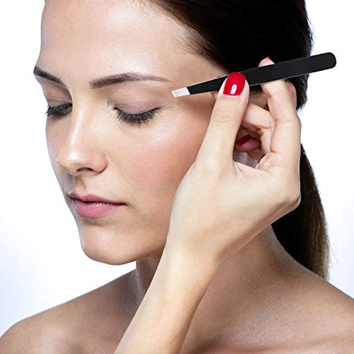 12 Pieces Eyebrow Tweezers Stainless Steel Slant Tip Tweezers Facial Hair Eye...