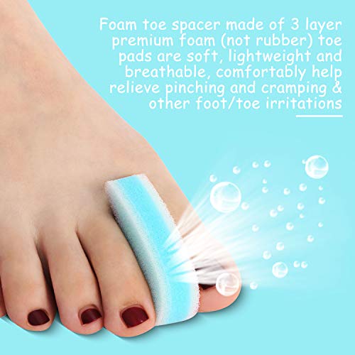 16 Pieces Foam Toe Spacers 3 Layer Toe Separators Toe Stretcher Divider for A...