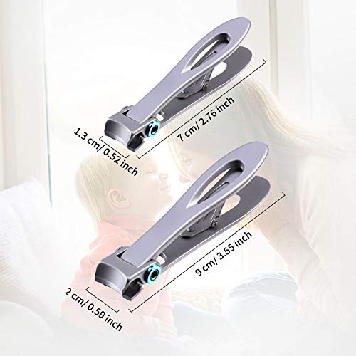 2 Pieces Oversized Thick Nail Clippers for Thick Toenails or Tough Fingernail...