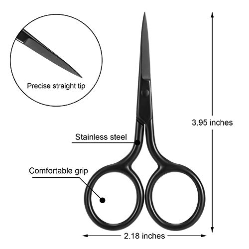 3 Pack Nose Hair Scissors Facial Hair Scissors Small Scissors Stainless Steel...
