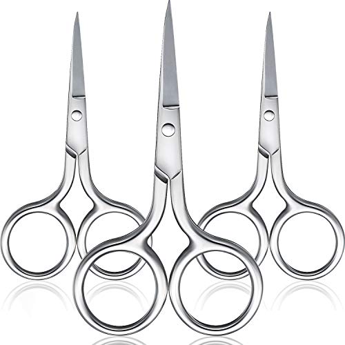 3 Pack Nose Hair Scissors Facial Hair Scissors Small Scissors Stainless Steel...