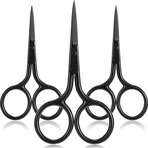 3 Pack Nose Hair Scissors Facial Hair Scissors Small Scissors Stainless Steel...