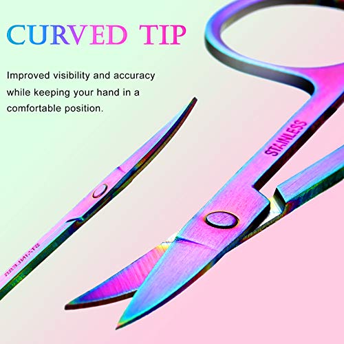 3 Pieces Curved Nail Scissors Stainless Steel Small Nail Scissors Nose Hair S...