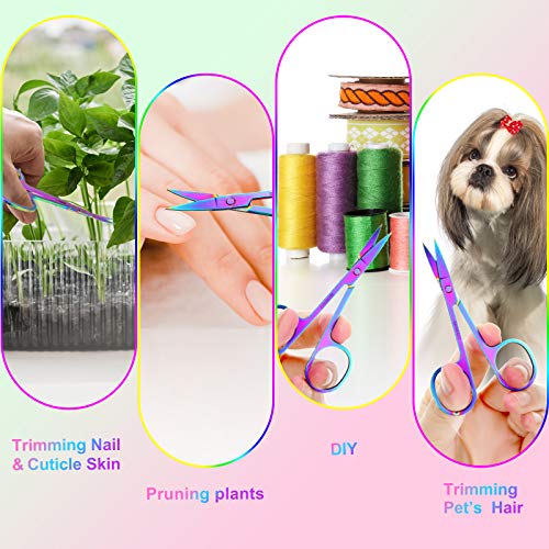 3 Pieces Curved Nail Scissors Stainless Steel Small Nail Scissors Nose Hair S...