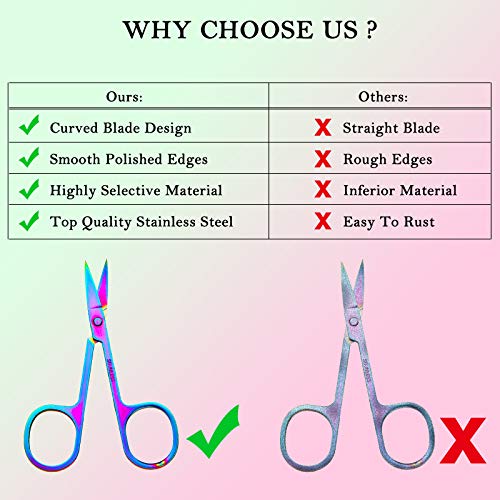 3 Pieces Curved Nail Scissors Stainless Steel Small Nail Scissors Nose Hair S...
