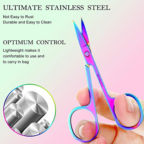 3 Pieces Curved Nail Scissors Stainless Steel Small Nail Scissors Nose Hair S...